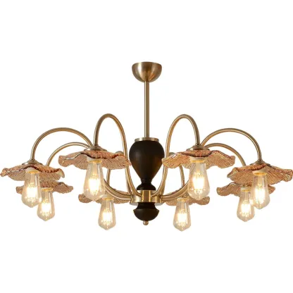 Retro Geometric 6/8 Lights Glass Chandelier in Chrome  Image - 5