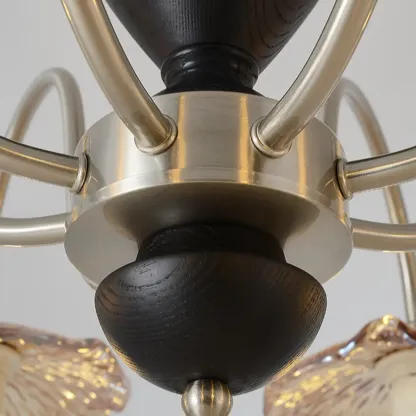 Retro Geometric 6/8 Lights Glass Chandelier in Chrome  Image - 7