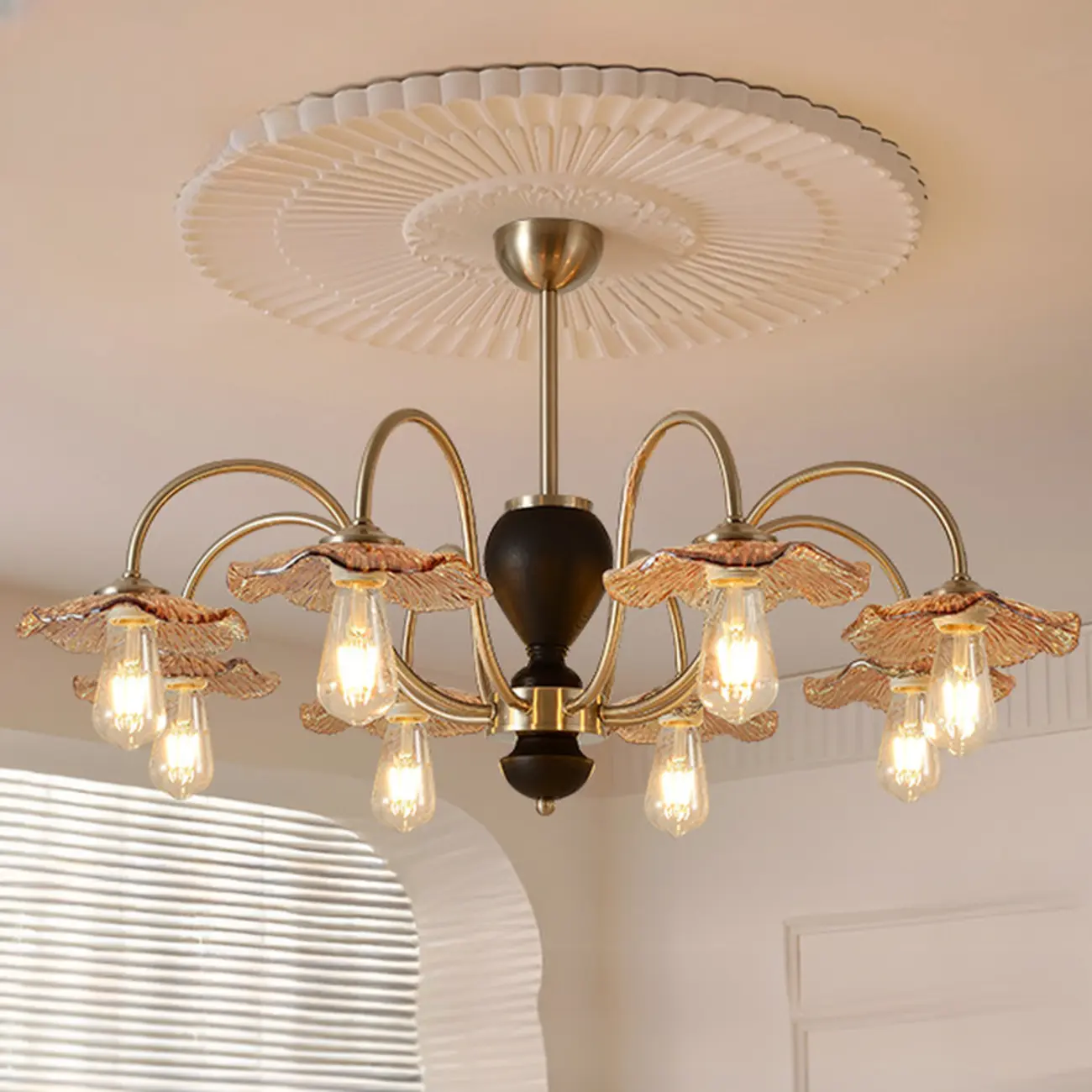 Retro Geometric 6/8 Lights Glass Chandelier in Chrome  Image - 11 | homeyfad