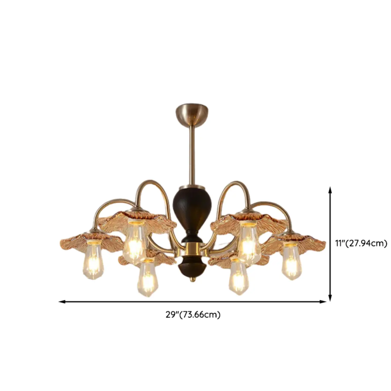 Retro Geometric 6/8 Lights Glass Chandelier in Chrome  #size