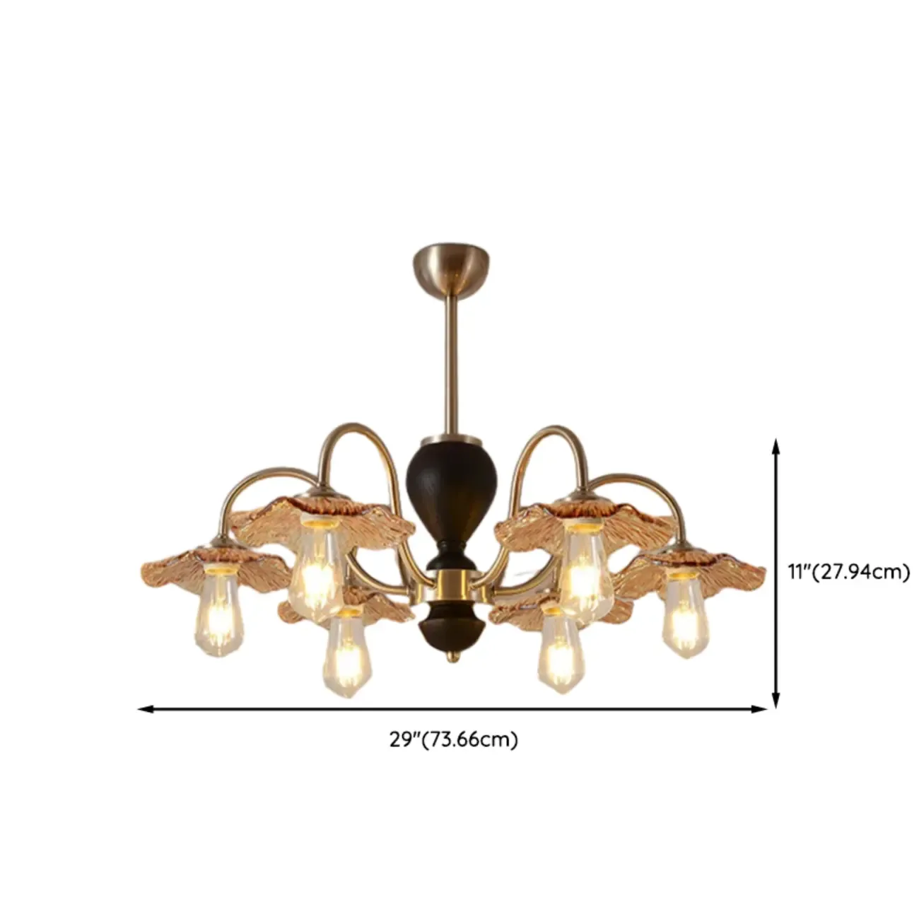 Retro Geometric 6/8 Lights Glass Chandelier in Chrome  #size