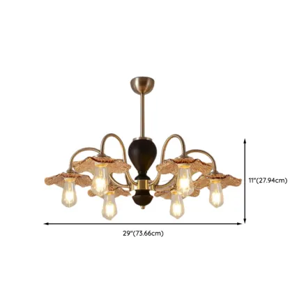 Retro Geometric 6/8 Lights Glass Chandelier in Chrome  #size