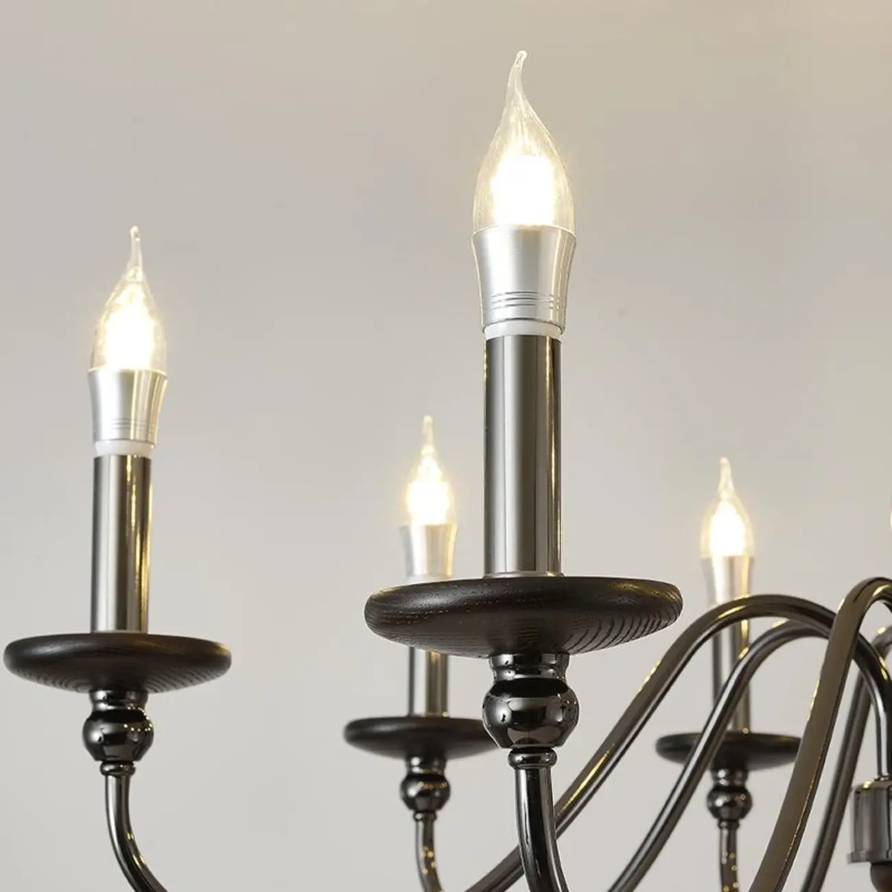 Modern Black 6/8 Light Candelabra Chandelier in Dimmable  Image - 7 | homeyfad