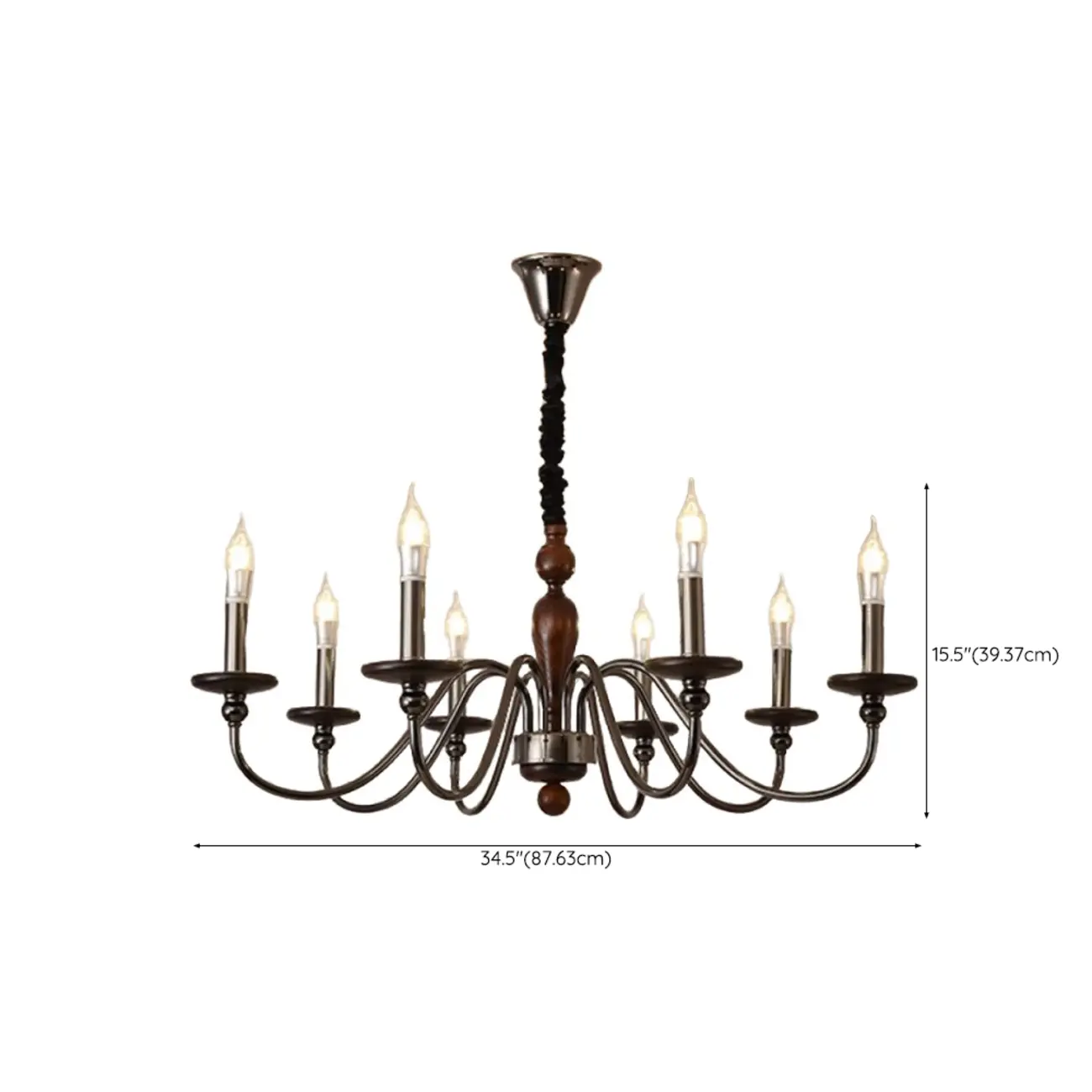 Modern Black 6/8 Light Candelabra Chandelier in Dimmable  Image - 12 | homeyfad