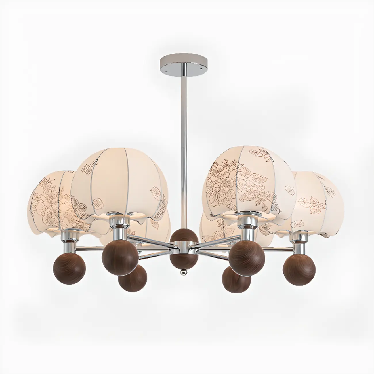 Black Floral Metal Glass Modern Linear Chandelier Image - 9 | homeyfad