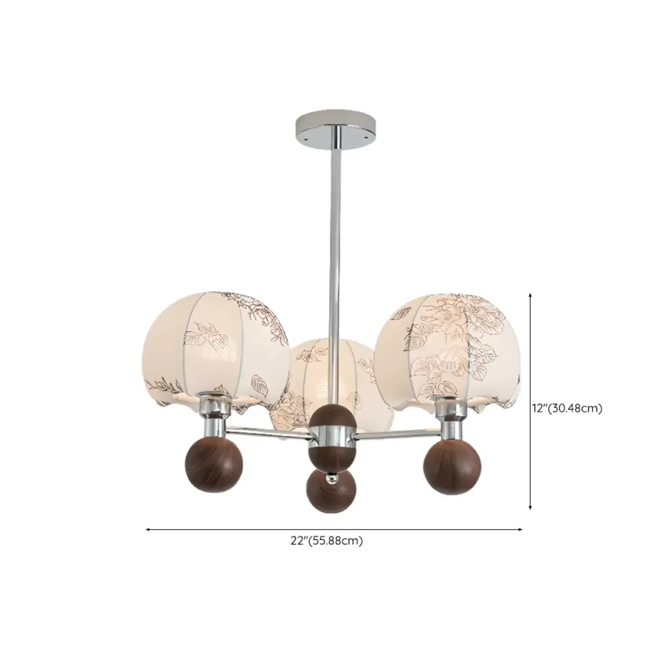 Black Floral Metal Glass Modern Linear Chandelier #size