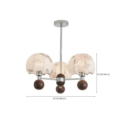 Black Floral Metal Glass Modern Linear Chandelier #size