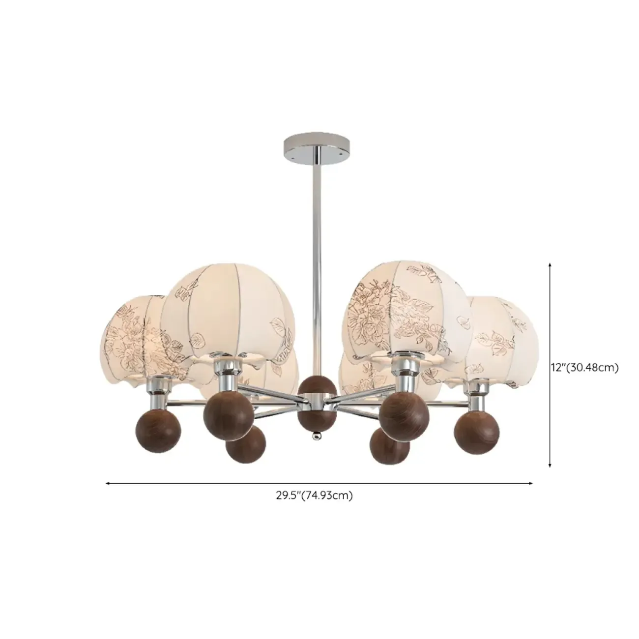 Black Floral Metal Glass Modern Linear Chandelier Image - 13