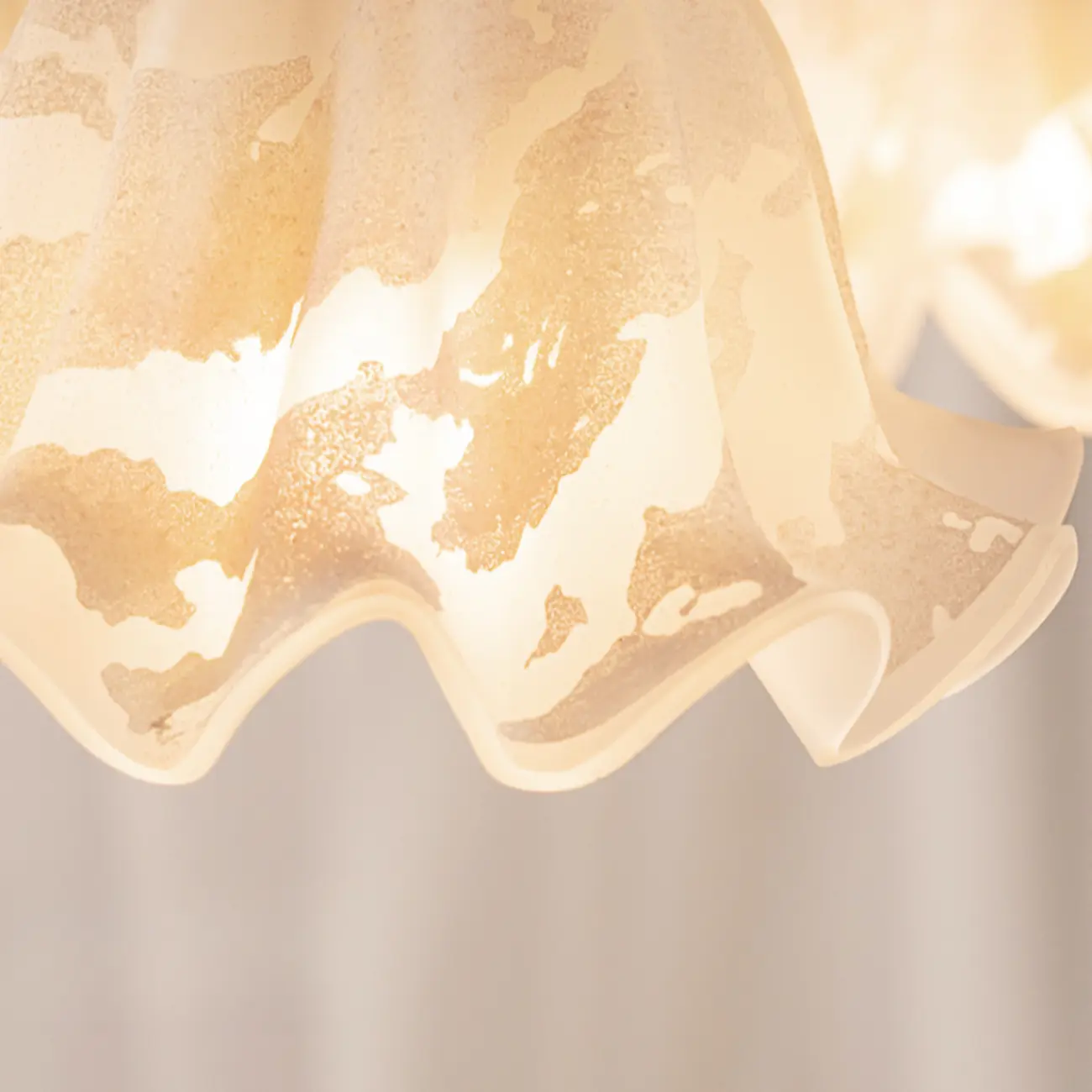 Bronze Floral Glass Semi Flush Mount Chandelier Retro Image - 7 | homeyfad