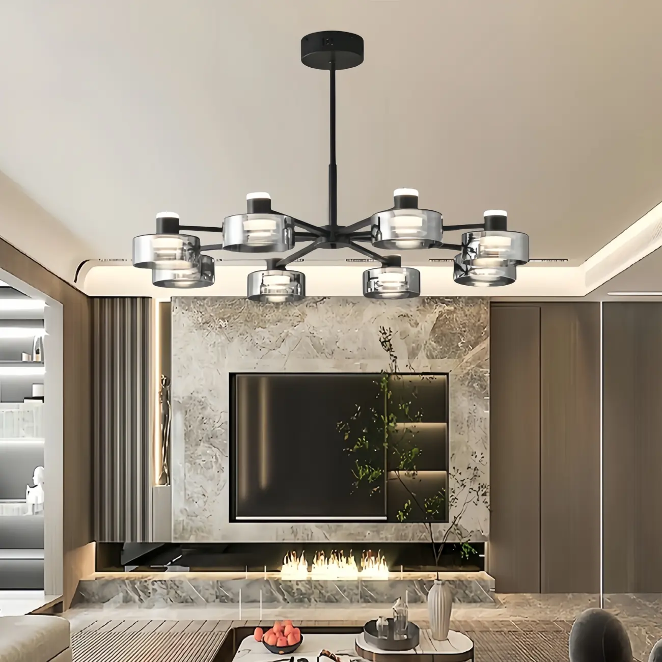 Modern Circular Ceiling Fan Light With Remote Control | Sofary Lighting, image size:1300x1300