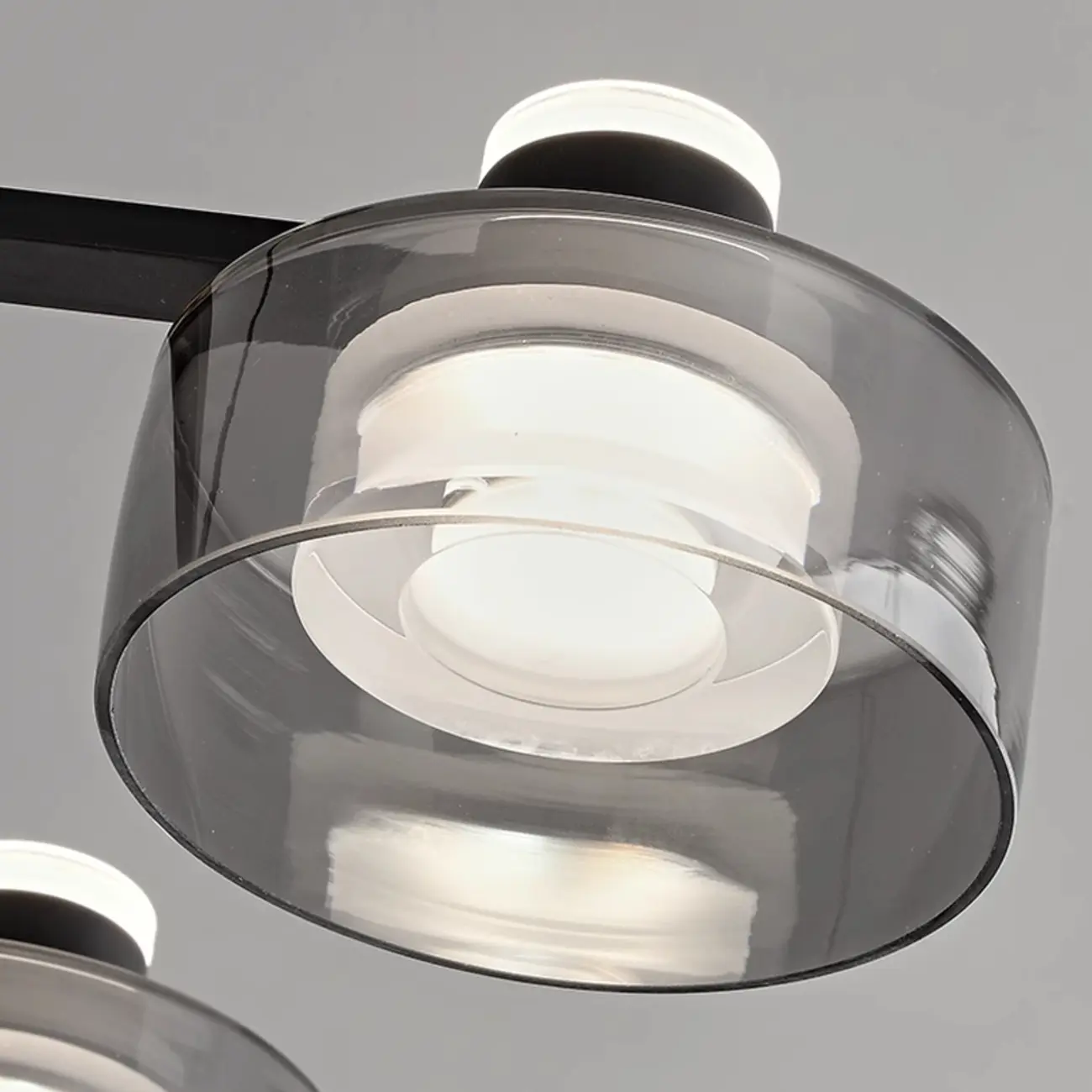 Modern Black Circle Round Glass LED Chandelier Image - 11 | homeyfad