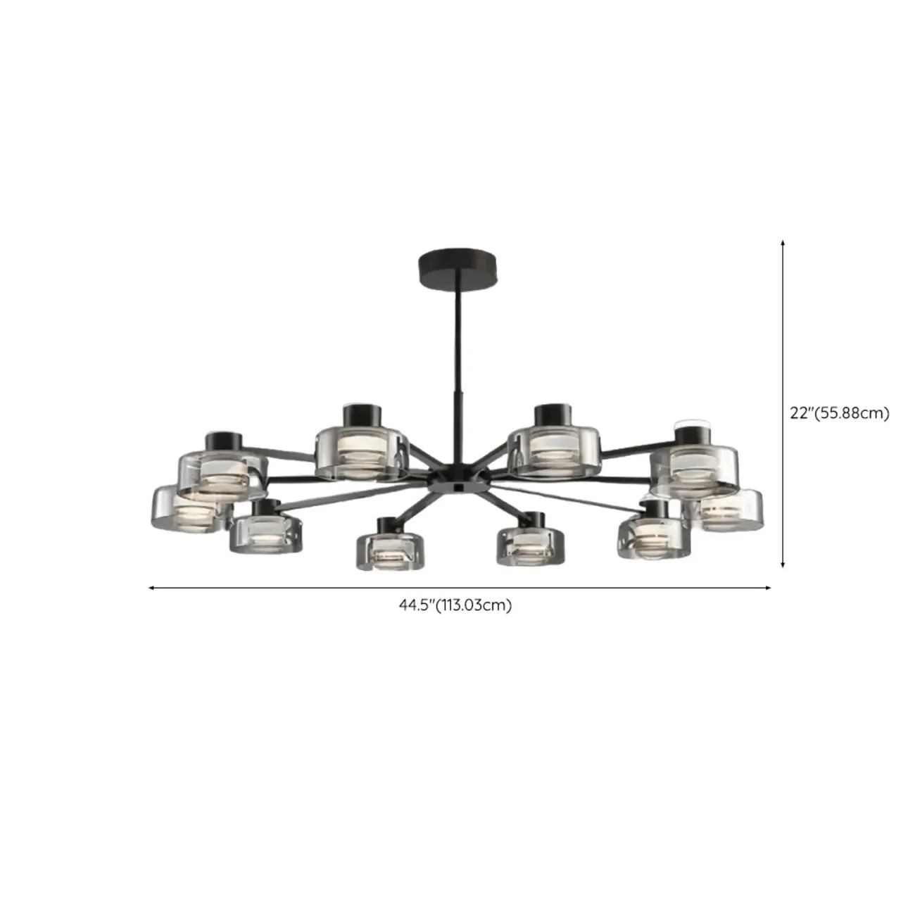 Modern Black Circle Round Glass LED Chandelier Image - 17 | homeyfad