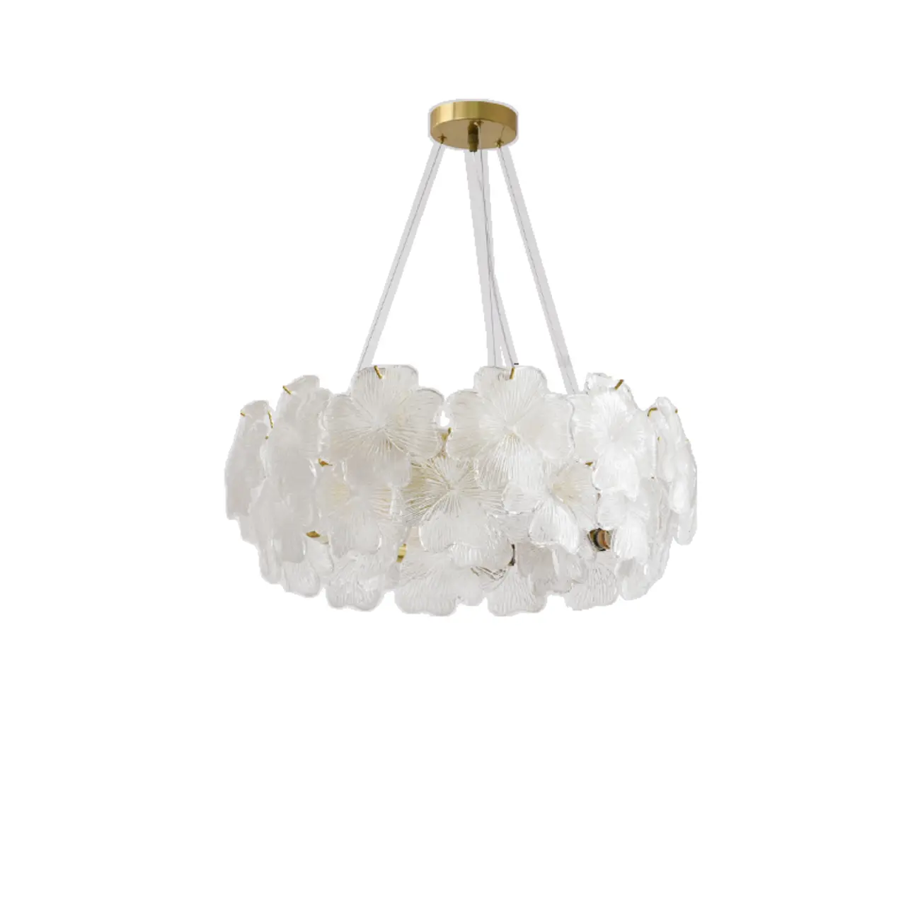 Gold Glass Floral Modern Crystal Chandelier Light Image - 14 | homeyfad