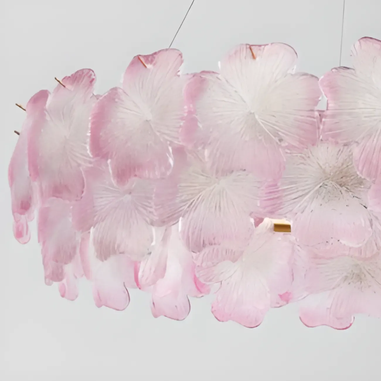 Gold Glass Floral Modern Crystal Chandelier Light Image - 12