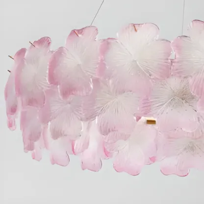 Gold Glass Floral Modern Crystal Chandelier Light Image - 12