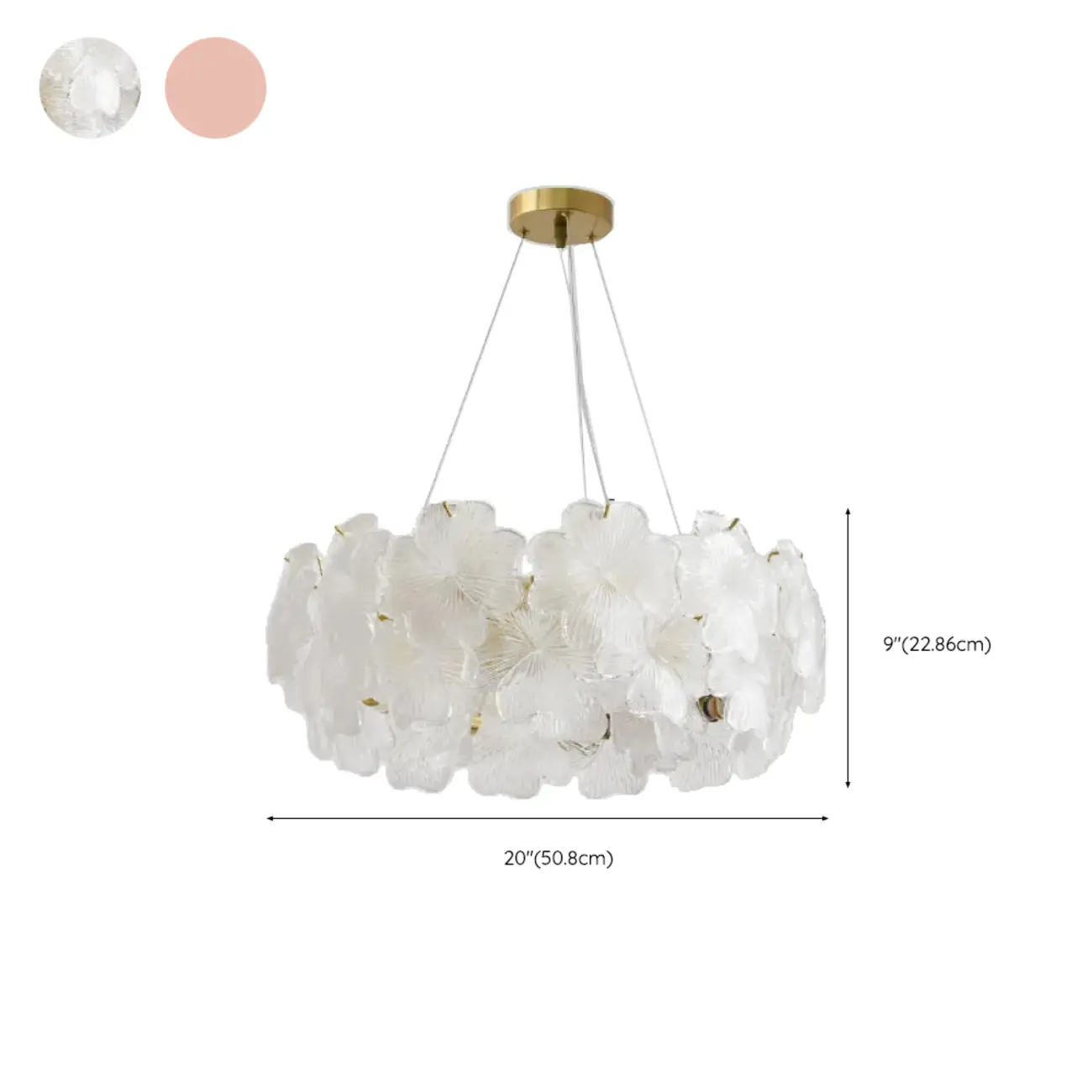 Gold Glass Floral Modern Crystal Chandelier Light #size | homeyfad