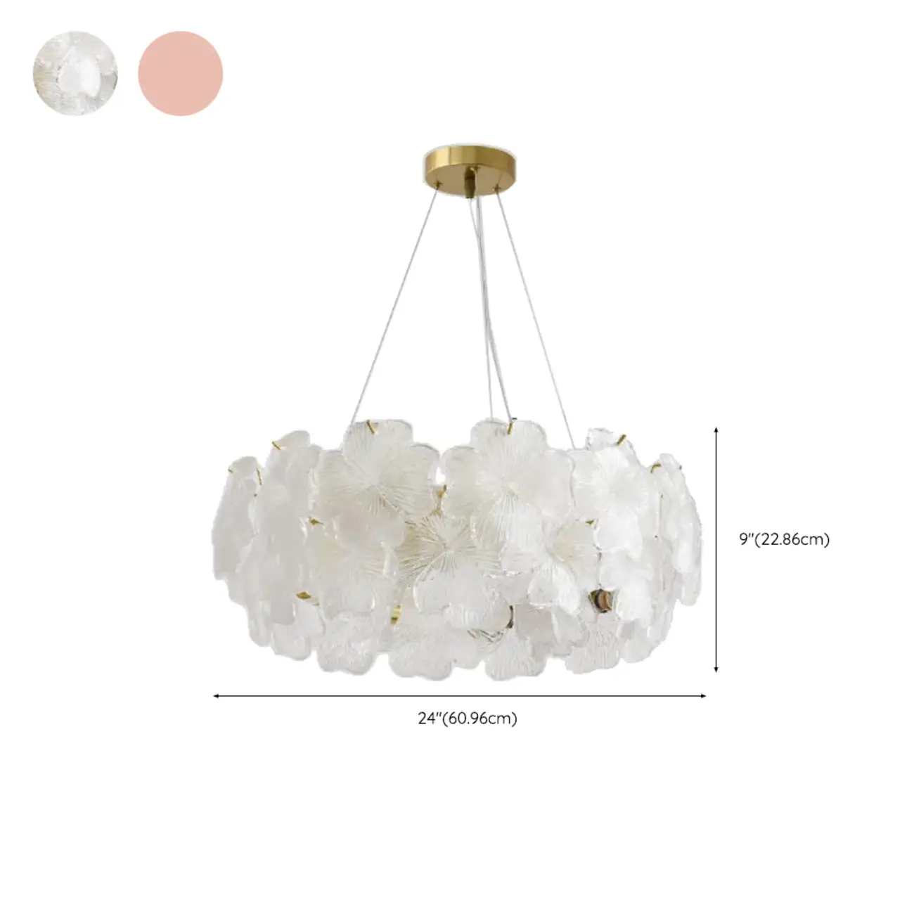 Gold Glass Floral Modern Crystal Chandelier Light Image - 16 | homeyfad