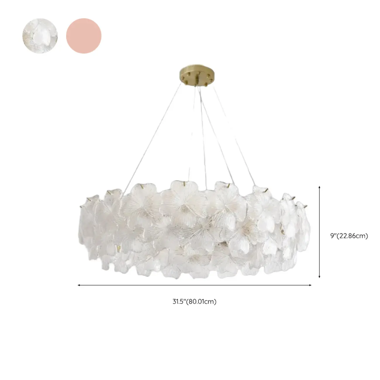 Gold Glass Floral Modern Crystal Chandelier Light Image - 17 | homeyfad