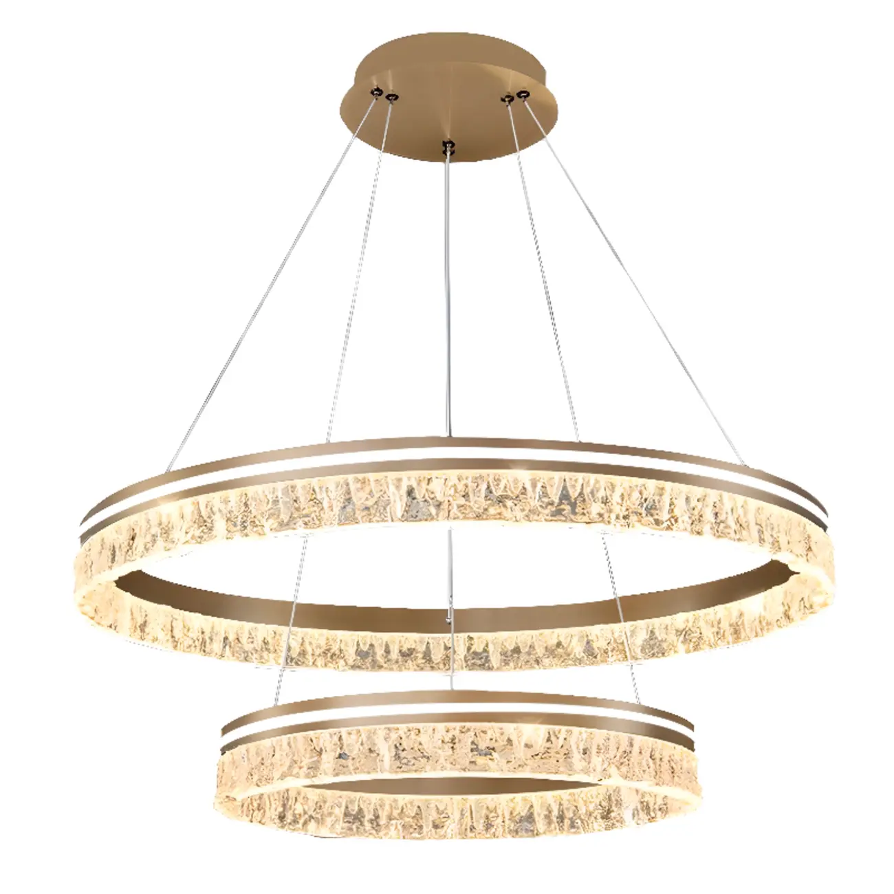 Gold Crystal Circular Metal Chandelier Modern Design Image - 3 | homeyfad