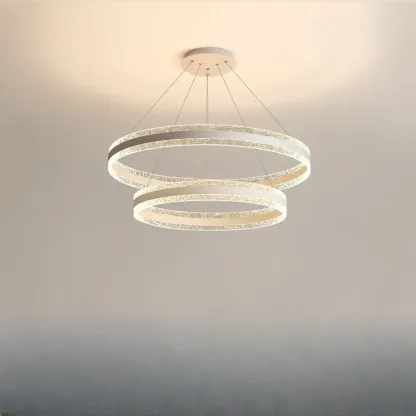Gold Crystal Circular Metal Chandelier Modern Design Image - 6