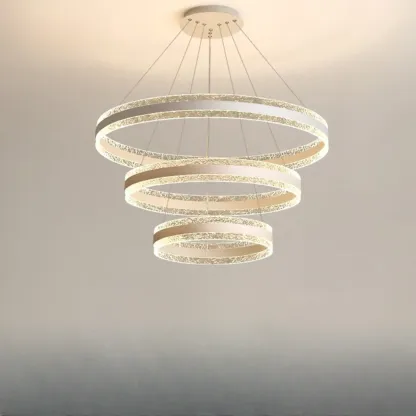 Gold Crystal Circular Metal Chandelier Modern Design Image - 11