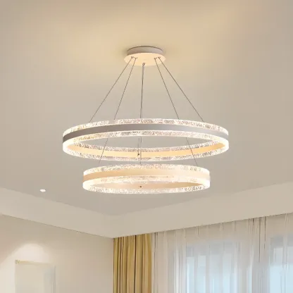 Gold Crystal Circular Metal Chandelier Modern Design Image - 13