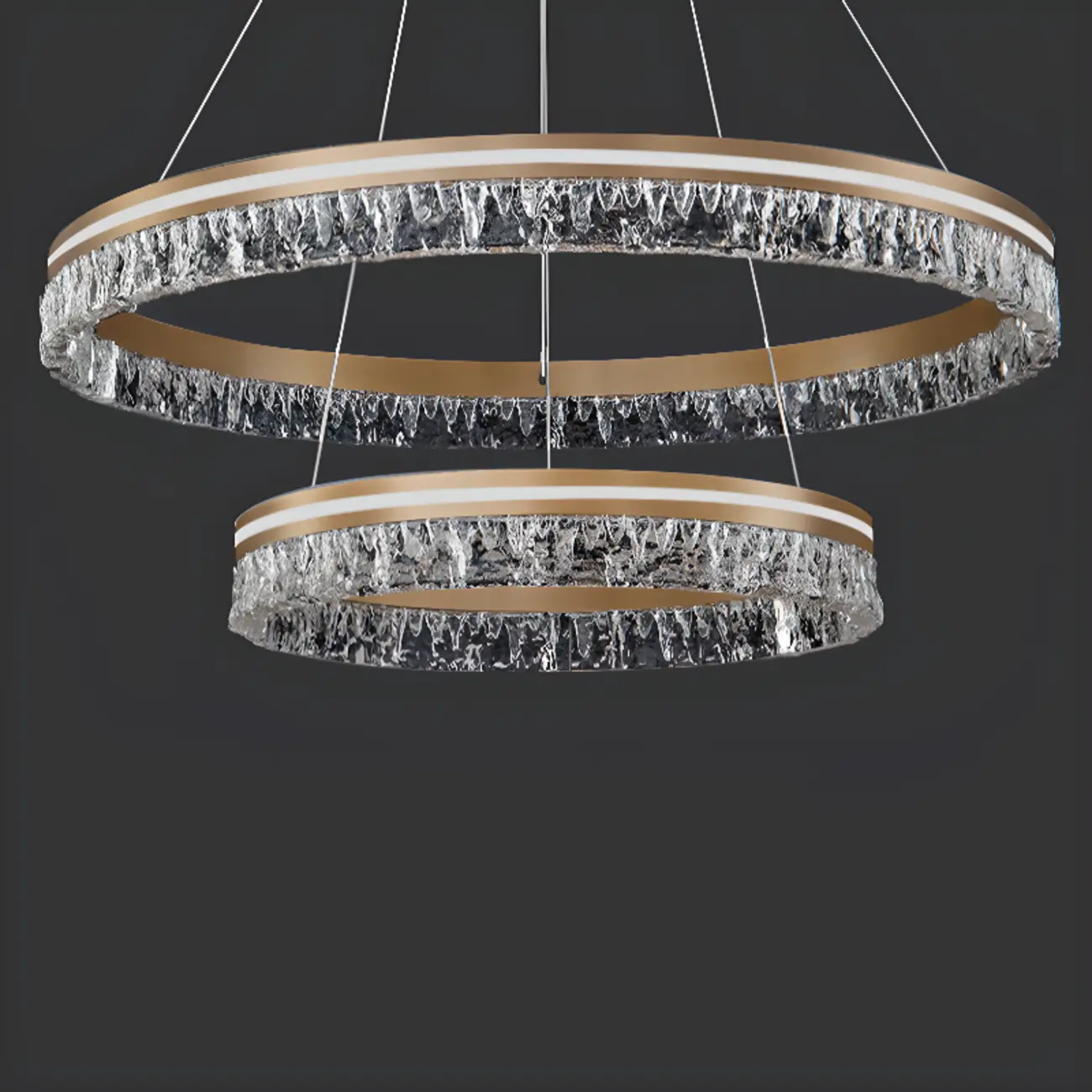 Gold Crystal Circular Metal Chandelier Modern Design Image - 15 | homeyfad
