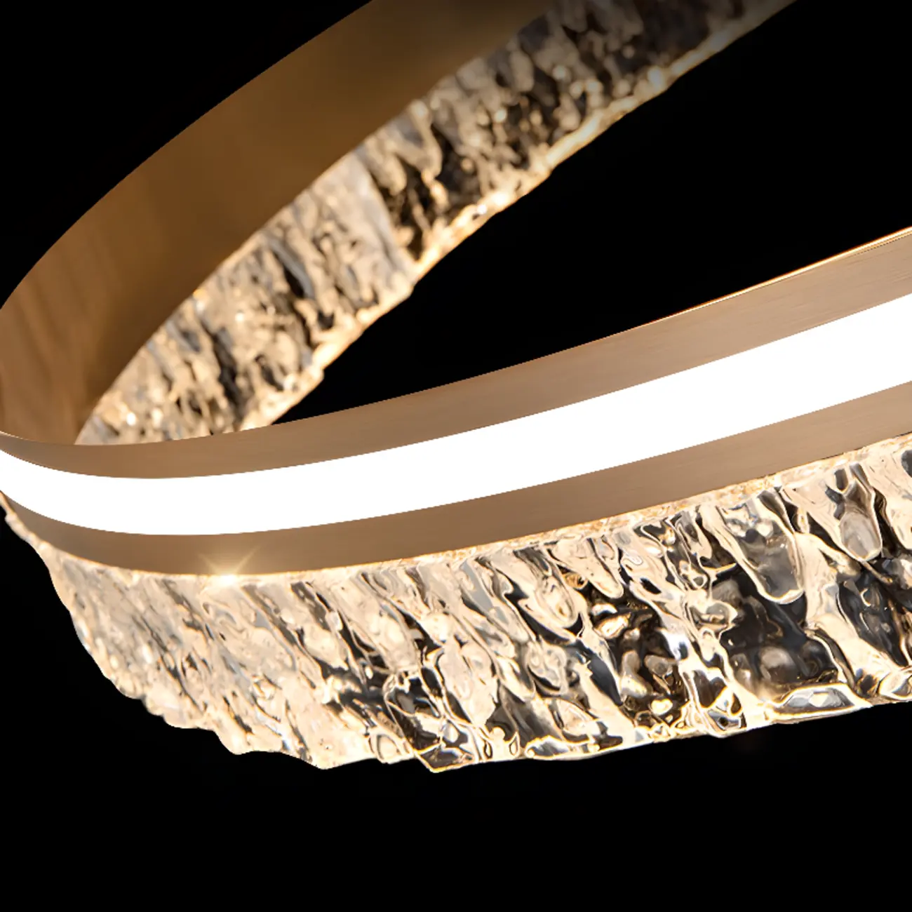 Gold Crystal Circular Metal Chandelier Modern Design Image - 16 | homeyfad