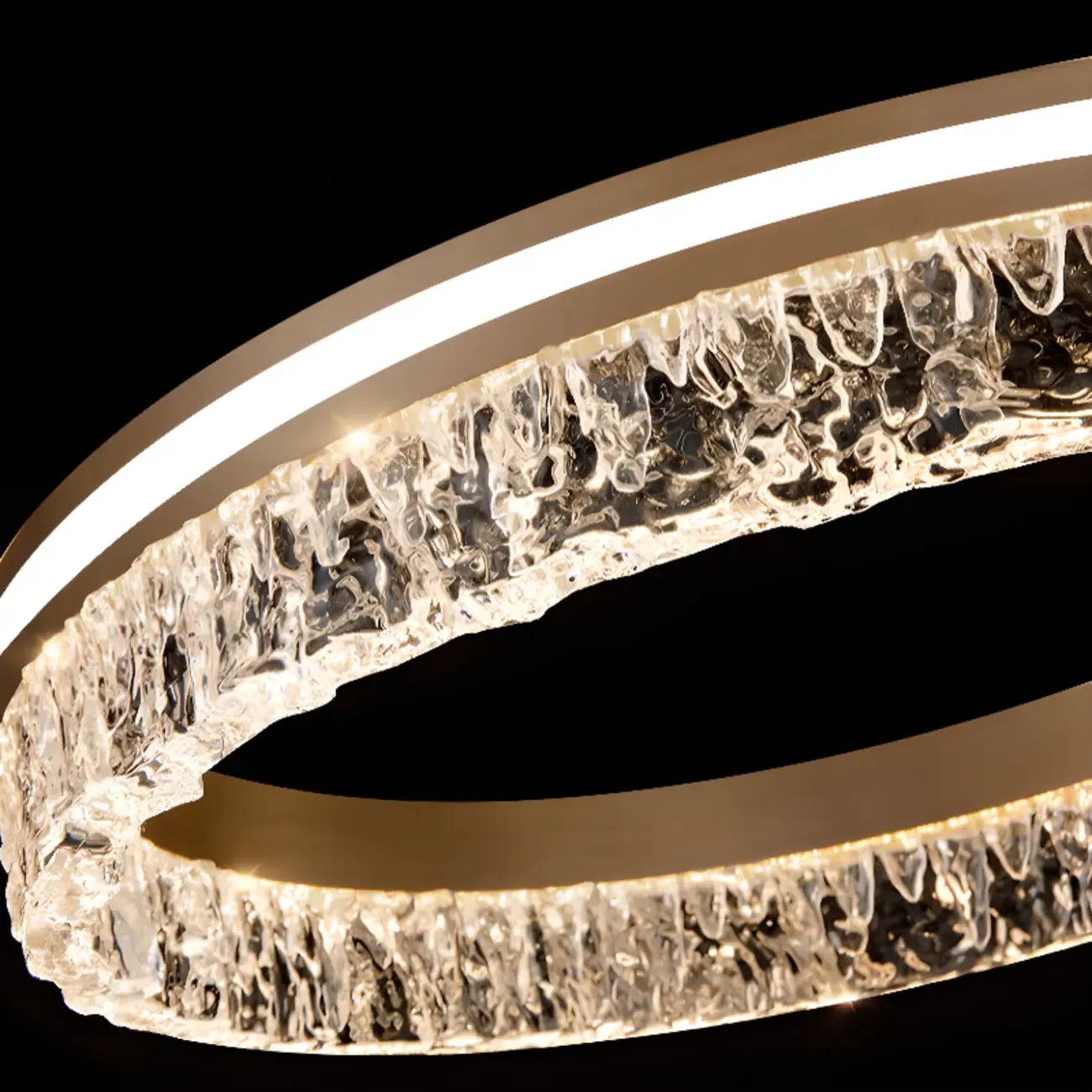 Gold Crystal Circular Metal Chandelier Modern Design Image - 17