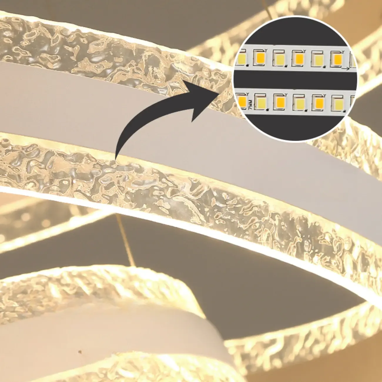 Gold Crystal Circular Metal Chandelier Modern Design Image - 18