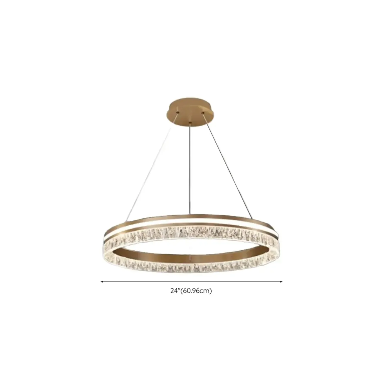 Gold Crystal Circular Metal Chandelier Modern Design Image - 21