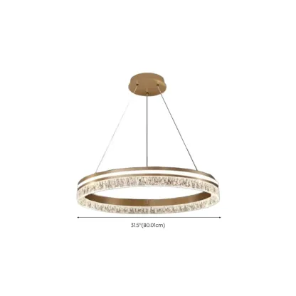 Gold Crystal Circular Metal Chandelier Modern Design Image - 23