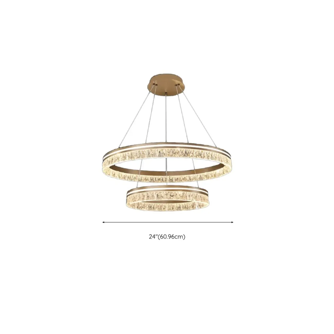 Gold Crystal Circular Metal Chandelier Modern Design Image - 25