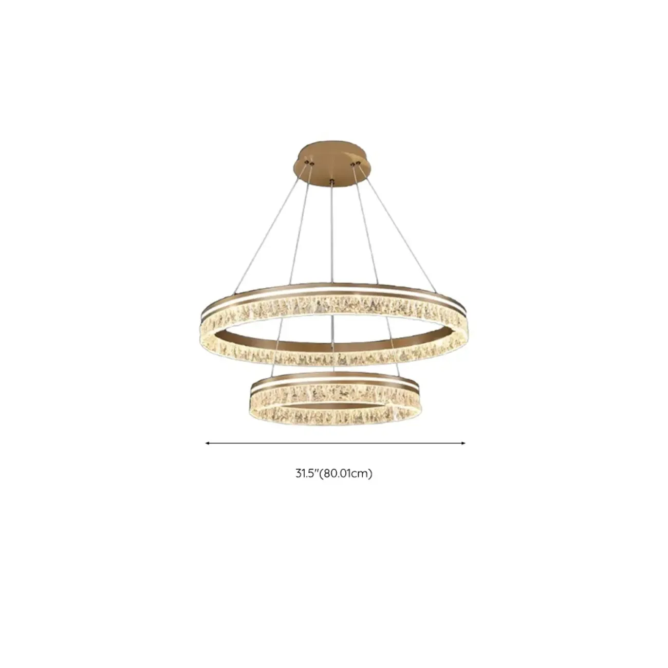 Gold Crystal Circular Metal Chandelier Modern Design Image - 27