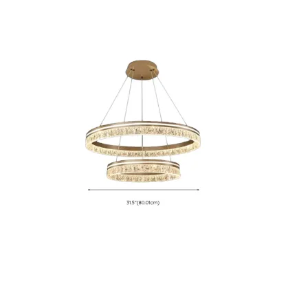 Gold Crystal Circular Metal Chandelier Modern Design Image - 27