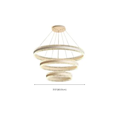 Gold Crystal Circular Metal Chandelier Modern Design Image - 28