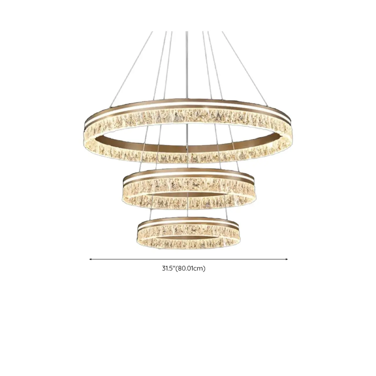 Gold Crystal Circular Metal Chandelier Modern Design Image - 29 | homeyfad