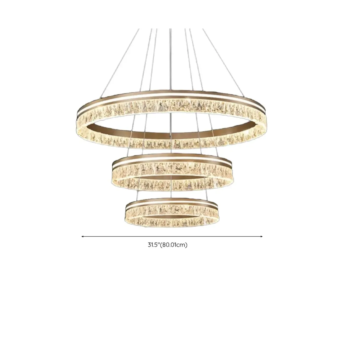 Gold Crystal Circular Metal Chandelier Modern Design Image - 29