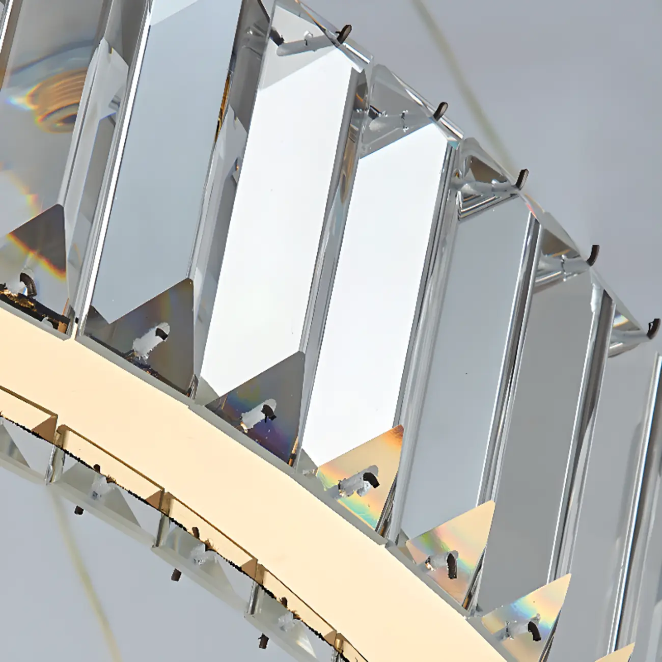 Gold Glass Circular Crystal Modern Chandelier Light Image - 20 | homeyfad