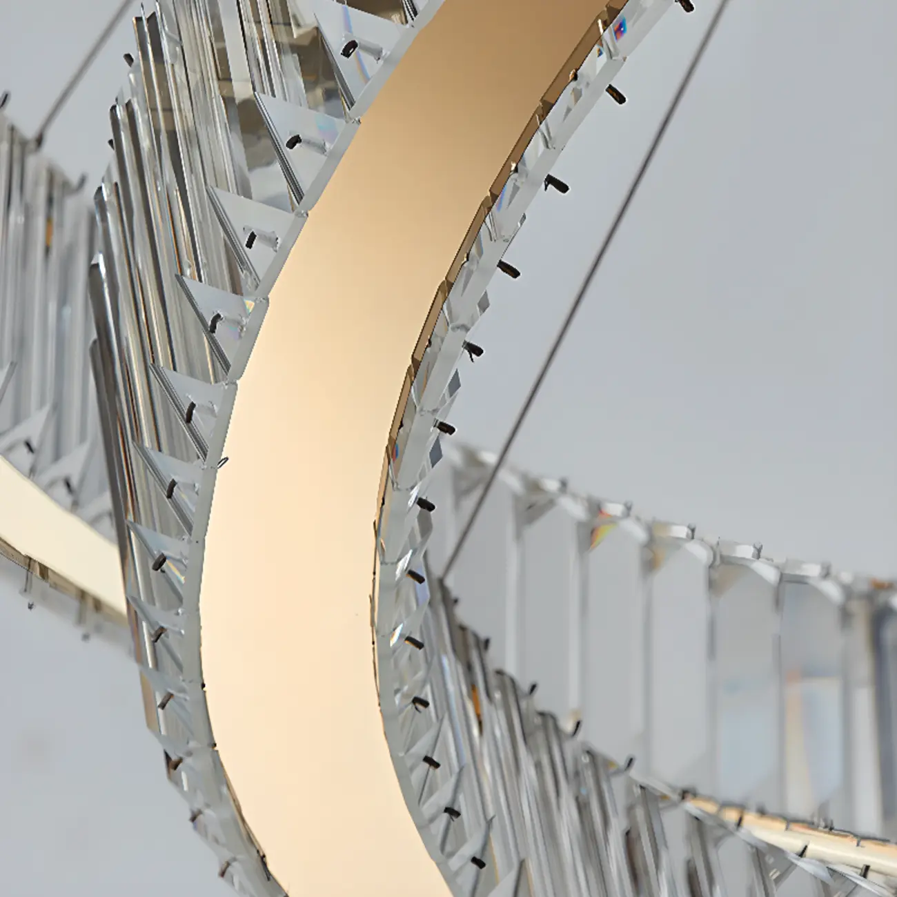 Gold Glass Circular Crystal Modern Chandelier Light Image - 21 | homeyfad