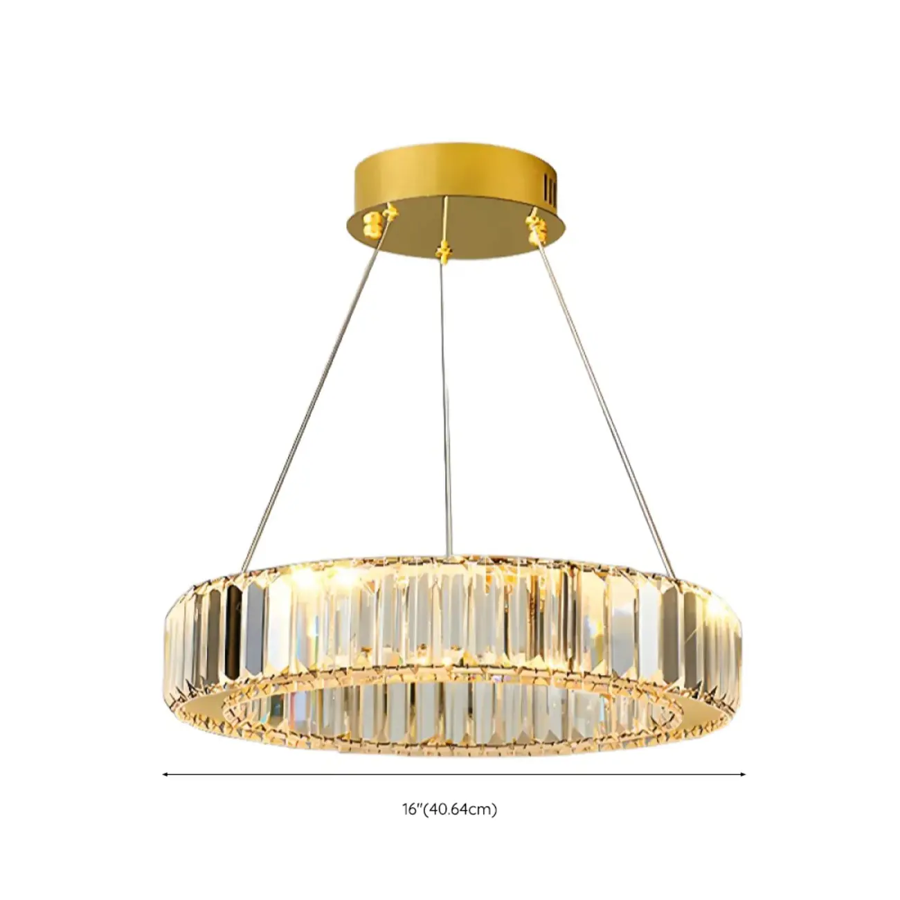 Gold Glass Circular Crystal Modern Chandelier Light #size | homeyfad