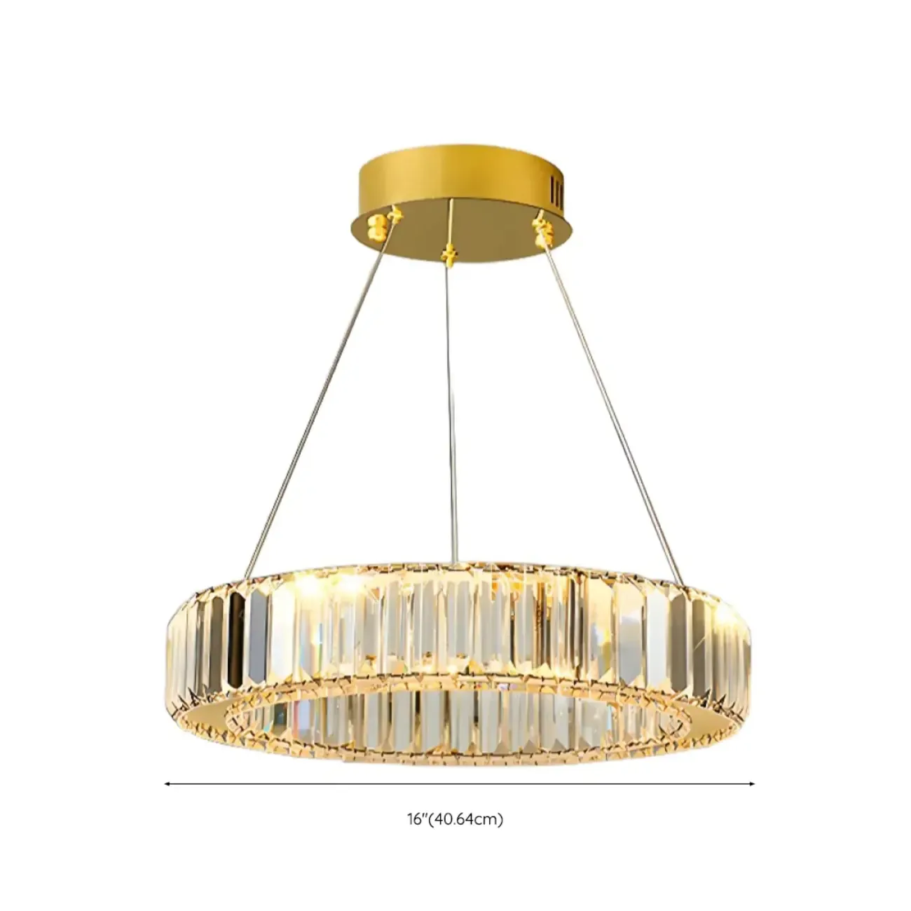 Gold Glass Circular Crystal Modern Chandelier Light #size