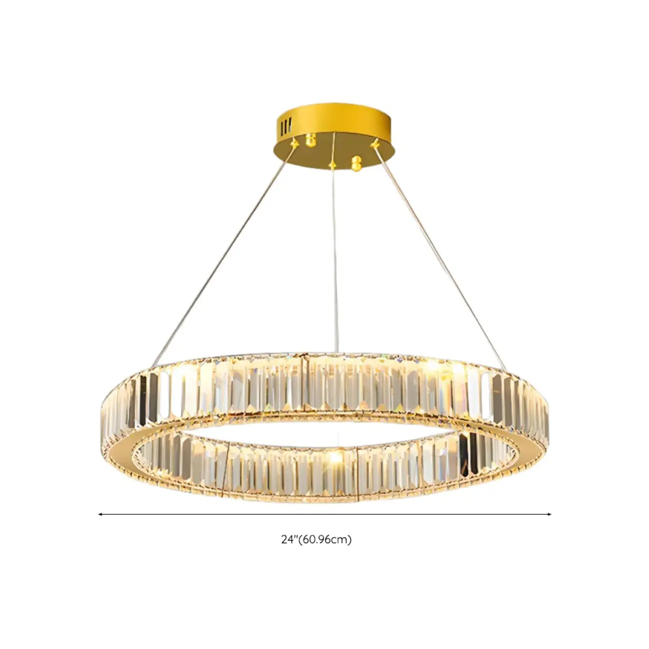 Gold Glass Circular Crystal Modern Chandelier Light Image - 24 | homeyfad
