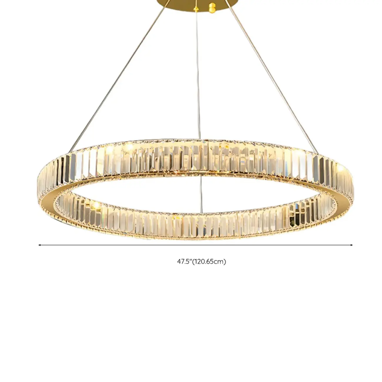 Gold Glass Circular Crystal Modern Chandelier Light Image - 27 | homeyfad