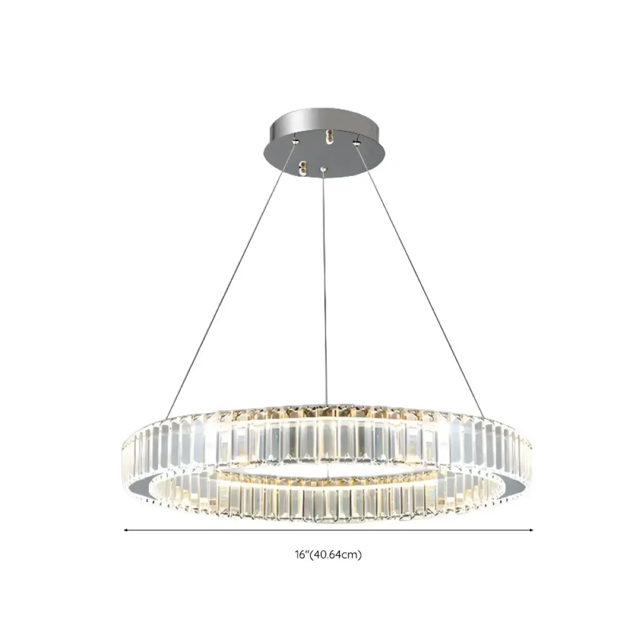 Gold Glass Circular Crystal Modern Chandelier Light Image - 30