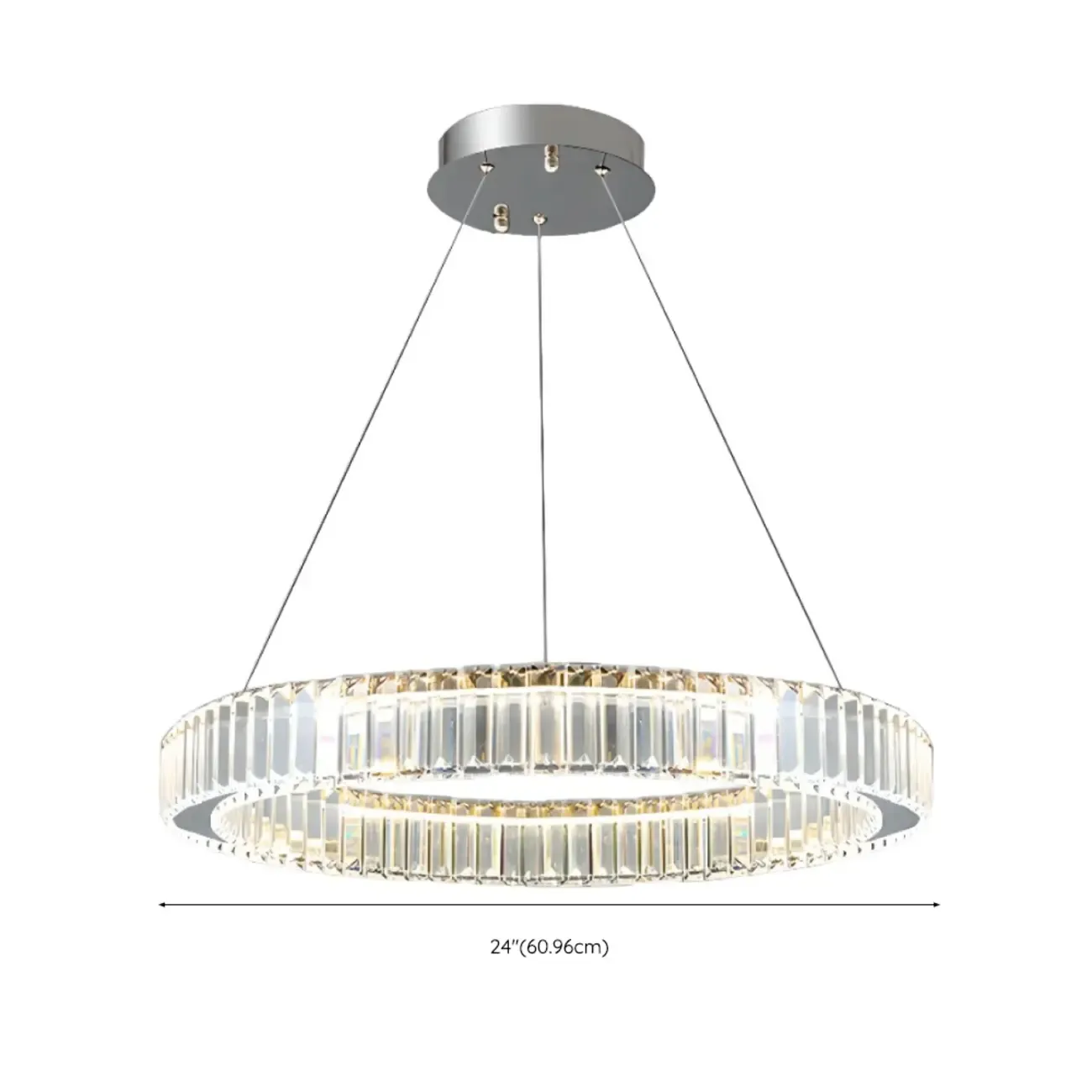 Gold Glass Circular Crystal Modern Chandelier Light Image - 31
