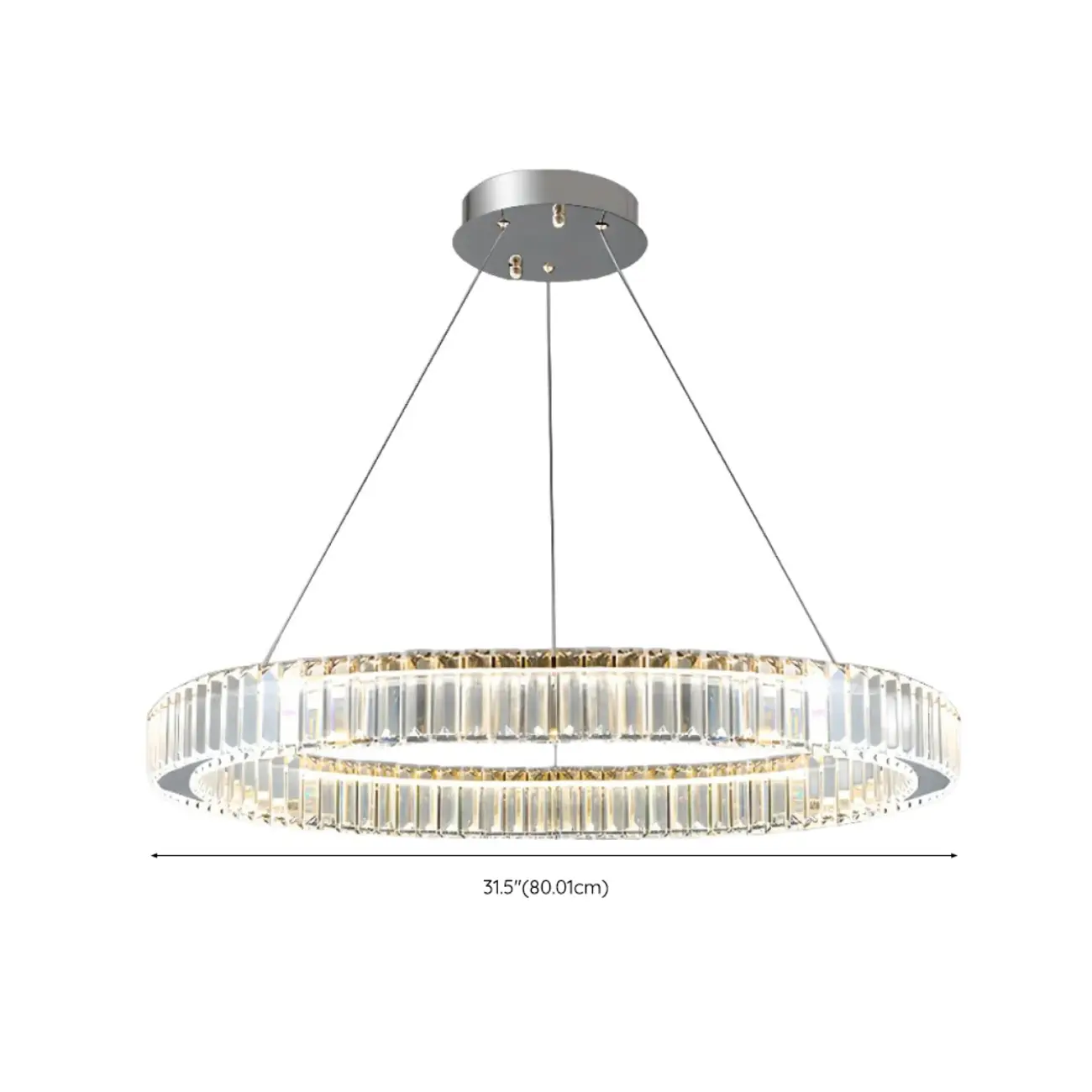 Gold Glass Circular Crystal Modern Chandelier Light Image - 32 | homeyfad