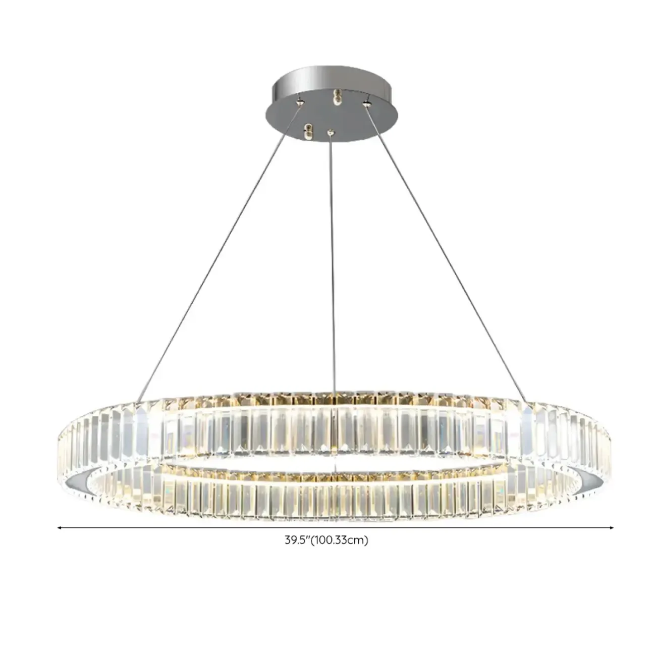 Gold Glass Circular Crystal Modern Chandelier Light Image - 33