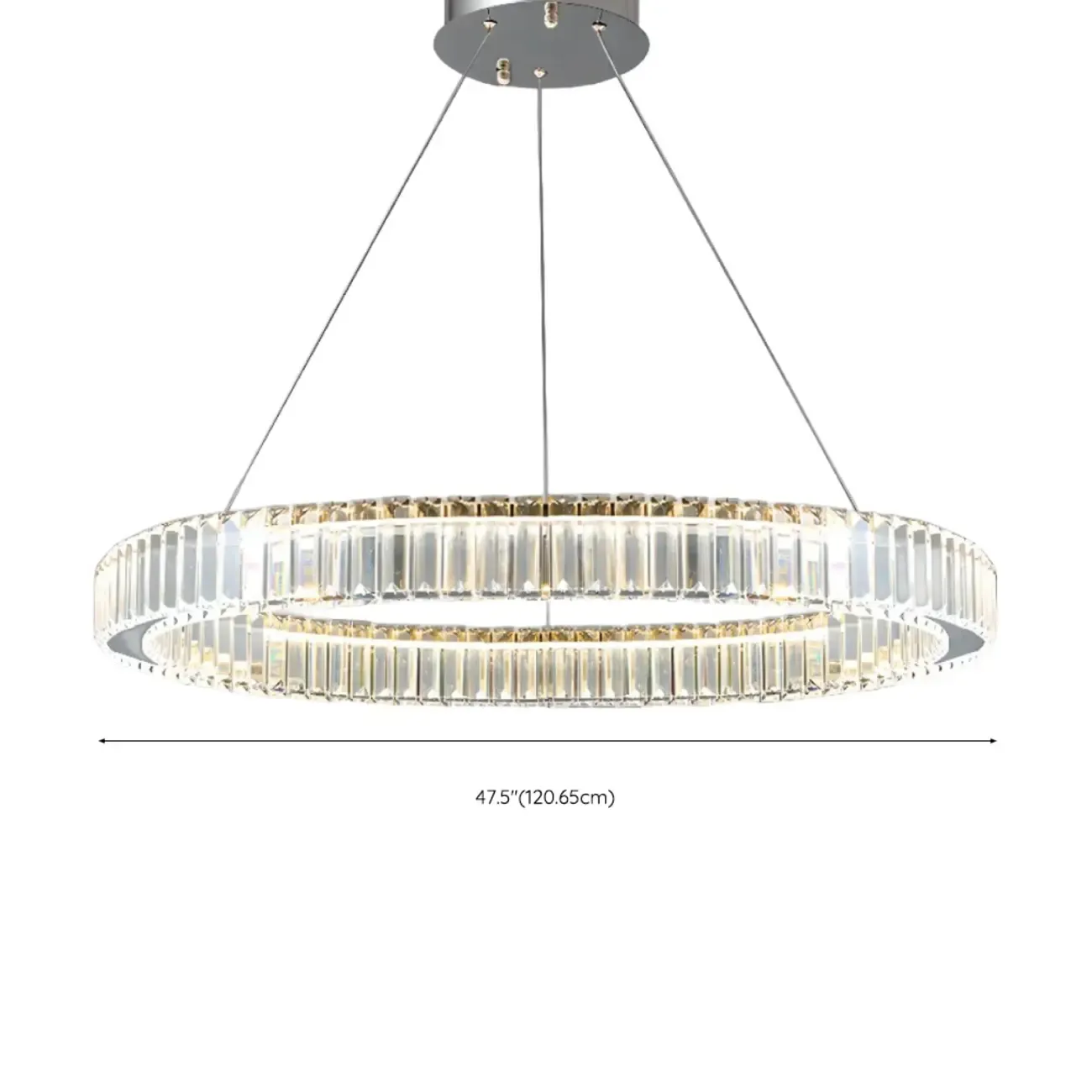 Gold Glass Circular Crystal Modern Chandelier Light Image - 34