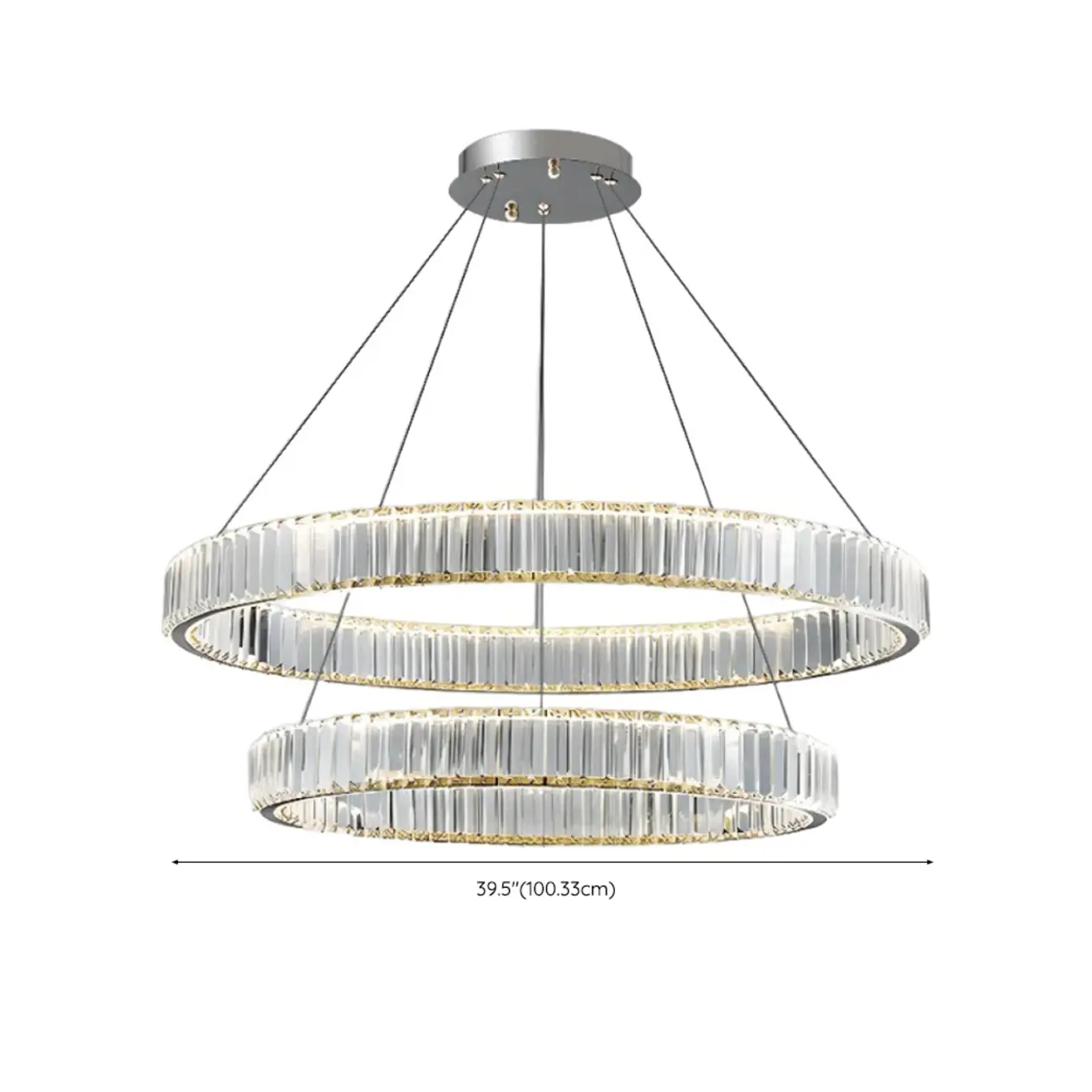 Gold Glass Circular Crystal Modern Chandelier Light Image - 36 | homeyfad